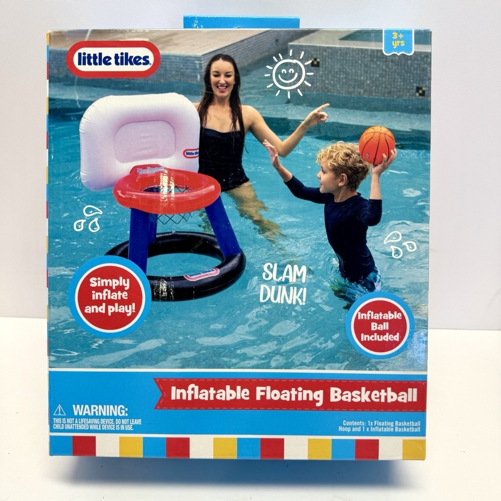 Little Tikes Inflatable Floating Basketball‎ Hoop Pool Toy w/ Ball